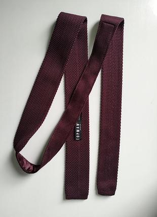 Бордовый вязаный галстук квадратная галстук topman