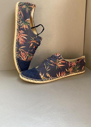 Еспадрильї scotch & soda navy blue hawaiian pattern print espadrille espadrille shoes сліпони