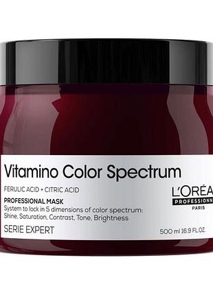 Маска для сяючого блиску та збереження кольору l'oreal vitamino color spectrum mask 500 мл