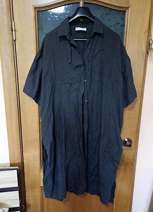 Accente итальянская рубашка накидка с разрезами с 💯 льна