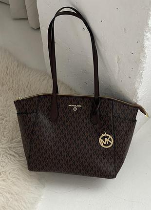 Сумка женская майкл корс шопер коричневый michael kors medium шоппер