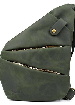 Чоловіча сумка-слінг через плече мікс канваса та шкіри tarwa ree-6402-3md