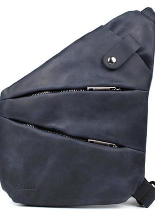 Чоловіча сумка-слінг через плече мікс канваса та шкіри tarwa rkk-6402-3md