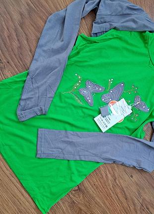 Летние женские футболка с болеро и аппликацией