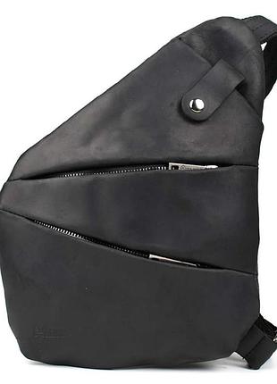 Чоловіча сумка-слінг через плече мікс канваса та шкіри tarwa rag-6402-3md