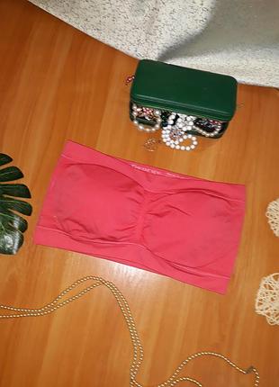 Бесшовный фирменный топ бандо без бретелей топ george