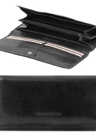 Эксклюзивный кожаный бумажник кошелек женский tuscany leather tl140787 (черный)