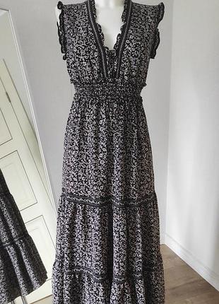 Платье миди бохо стиль цветочный принт