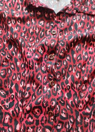 Укороченная рубашка блуза леопардовый принт zara