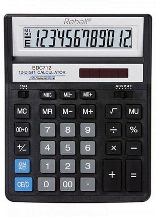 Калькулятор rebell bdc-712 bk bx, бухгалтерський, 12 р.
