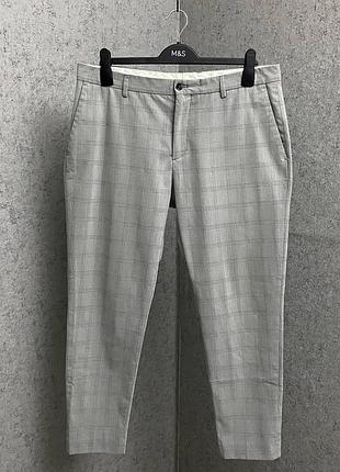 Сірі картаті штани від бренду zara man