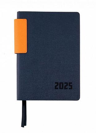 Діловий записник а5 дата 2025 leo planner "infinity", м'який, 368 стор., темно-синій