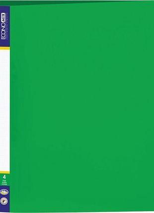 Папка пластикова а4 economix на 4 кільця, зелена