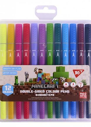 Фломастери двосторонні yes 12 кольорів "minecraft"