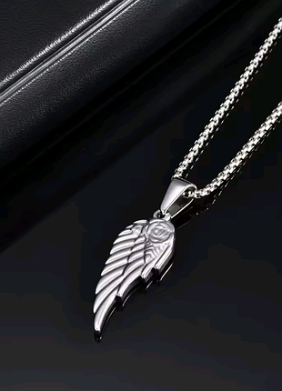 Цепочка и подвеска крыло, птицы, ангел. медсталь