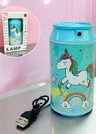 Настільна лампа-органайзер єдиноріг usb — світильник і підставка для ручок