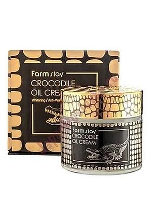 Крем для обличчя з крокодиловим жиром farm stay crocodile oil cream 70g