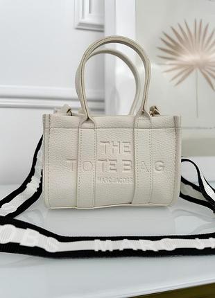 Сумка женская марк джейкобс шопер молочный marc jacobs tote bag  шоппер мини