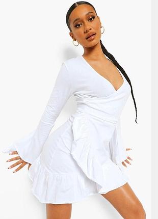 Легка літня бавовняна біла жіноча сукня розмір м