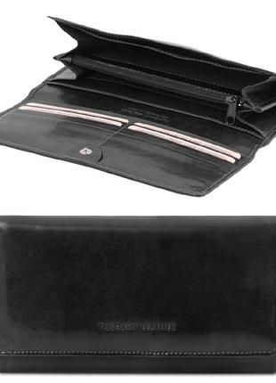 Эксклюзивный кожаный бумажник кошелек женский tuscany leather tl140787 (черный)
