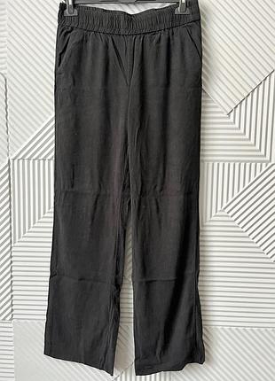 Штани чорні широкі  висока посадка з віскози на резинці