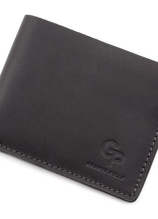 Кожаное портмоне grande pelle 506110 мужское двойного сложения (бифолд)