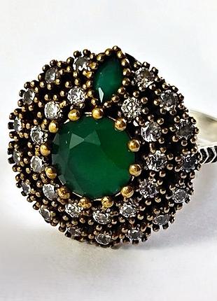 Серебряное кольцо с камнями. серебро 925 проба. 19 размер.