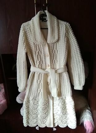 Вязаное пальто.1 фото