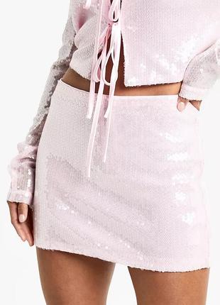 Міні спідниця з паєтками boohoo
