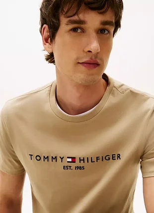 Бежева футболка чоловіча tommy hilfiger оригінал л