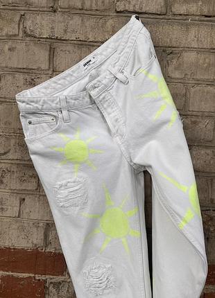 🍋летние джинсы с ручной росписью 🍋