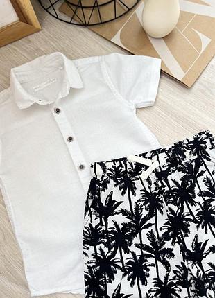 Біла льняна сорочка