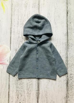Крута кофта светр кардиган з капюшоном mamas&papas 0-3міс