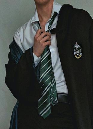 Зеленный галстук в полоску slytherin harry potter слизерин hogwarts гарри поттер драко малфой хогвартс косплей