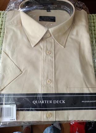 Нова чоловіча сорочка, гірчичного кольору, стандартний крій з коротким рукавом,  р. 43/44.