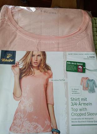 Футболка с рукавами 3/4.
передняя часть с принтом-мотивом, р. l