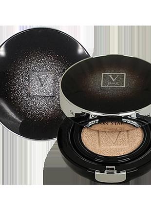 Fau skin solution star cushion spf-50 - кушон spf-50 с золотой пудрой + сменный блок