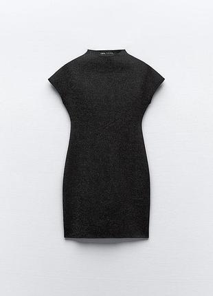 Міні сукня чорна з люрексововою ниткою zara, p. s