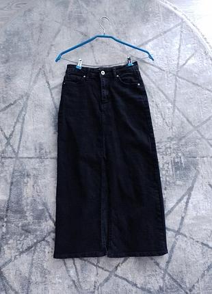 Меди юбка графит/черная джинсовая