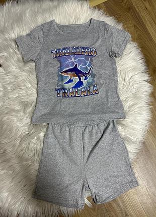 Дитячий костюм шорти футболка 🩶