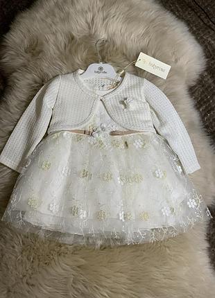 Стильне плаття з болеро для маленьких модниць baby rose на змійці, турція. 9292