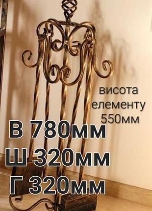 Комплект к камину - кованая дровница + каминные инструменты, бронза 5