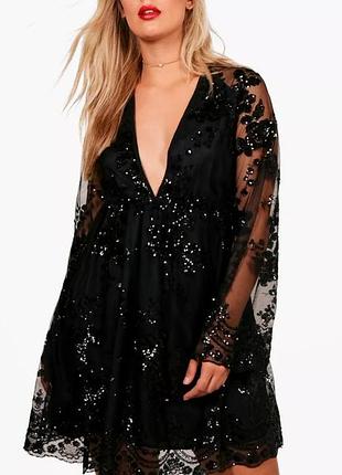 Идеал на шикарное платье с паэтками boohoo