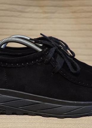 Черные замевые мокасины  clarks originals wallabee vibram англия 39 1/2 р.( 25,8 см.)