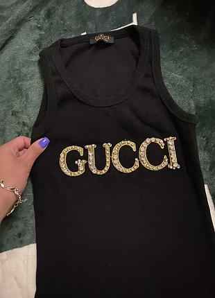 Майка gucci стрази камні стильна модна  топ