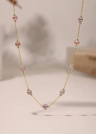 Ланцюжок нержавіюча сталь stainless steel річкові перлини