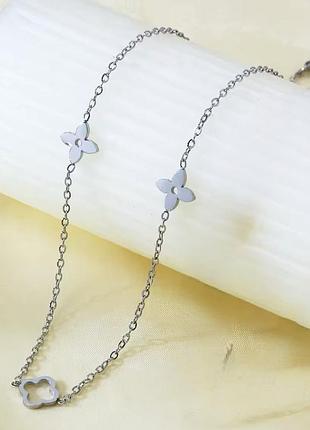 Ланцюжок нержавіюча сталь stainless steel конюшина квіти