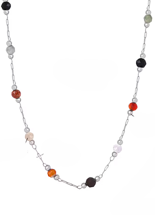 Ланцюжок нержавіюча сталь stainless steel натуральне каміння