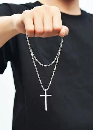Ланцюжок нержавіюча сталь stainless steel з хрестом