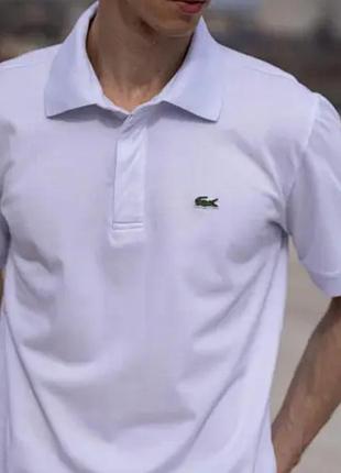 Оригинальный поло lacoste белое тоненькое 100% коттон в виде новой polo l xl футболка мужская белая трендовая
